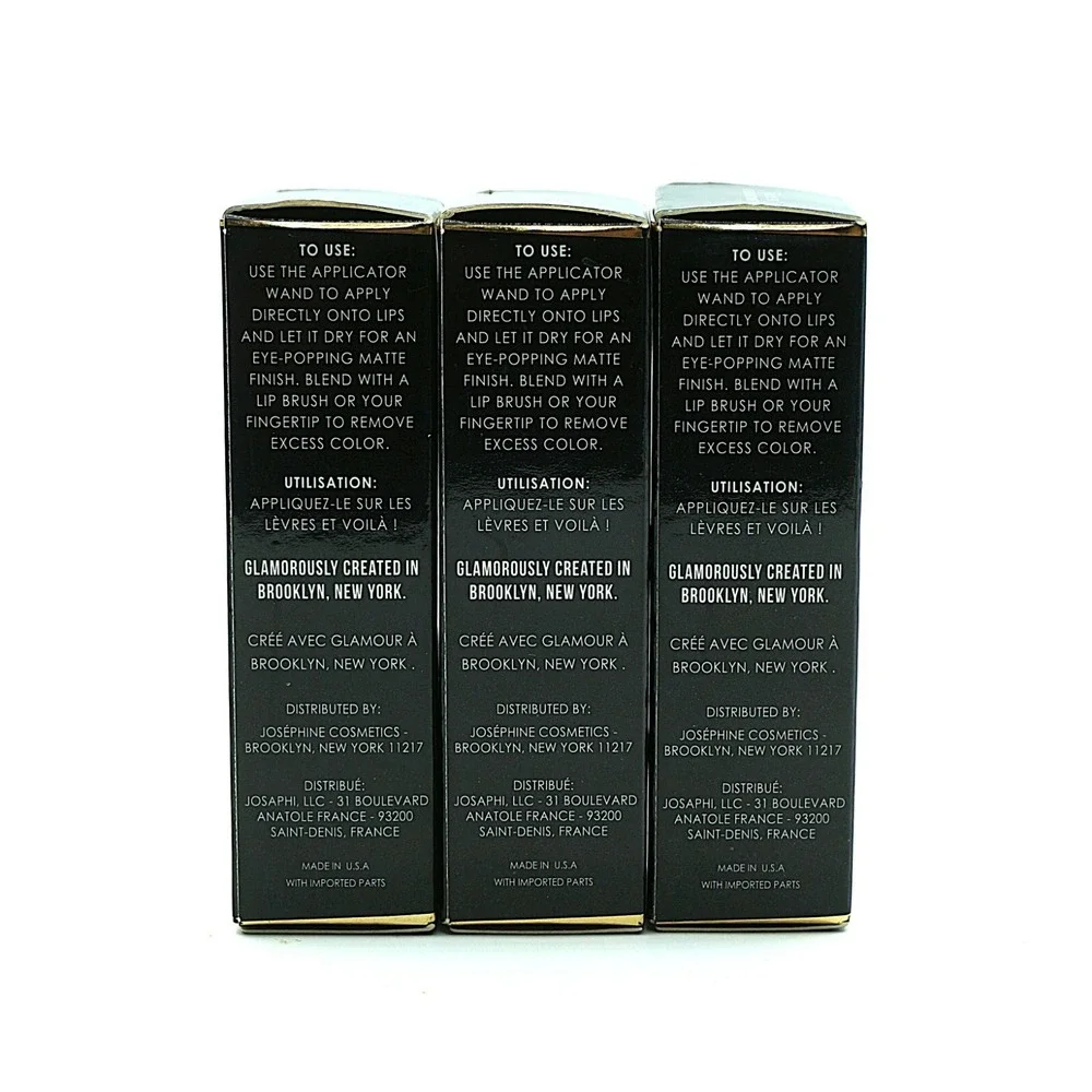 Josephine Lip Power Matte Liquid Lipstick Full Size 3 Pack NEW